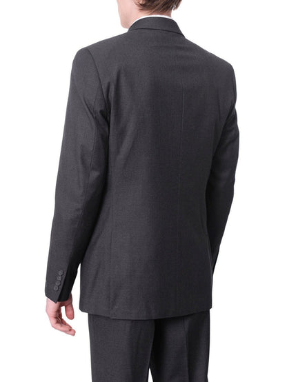 Raphael BLAZERS Raphael Slim Fit Solid Charcoal Gray Two Button Blazer Suit Jacket