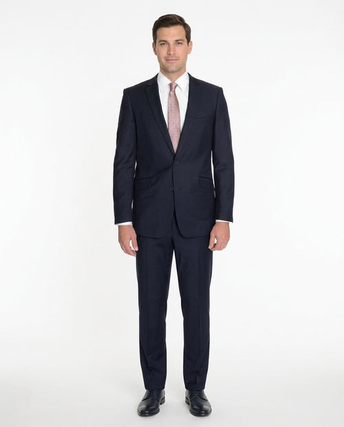 Raphael Slim Fit Solid Navy Blue Two Button Blazer Suit Jacket - The Suit Depot