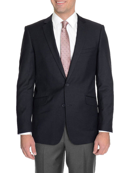 Raphael BLAZERS Raphael Slim Fit Solid Navy Blue Two Button Blazer Suit Jacket