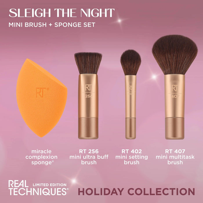 Real Techniques Sleigh The Night Mini Brush + Sponge Set