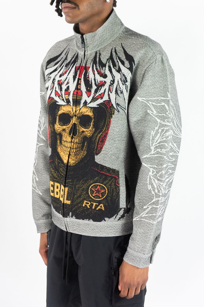REBEL MINDS R.STONE SKULL TAPESTRY LT.JACKET - 152-550 - GREY