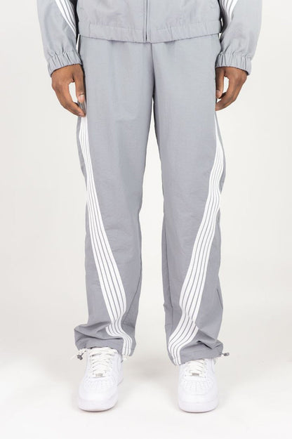 REBEL MINDS STRIPE NYLON PANTS - A00-14405 - GREY