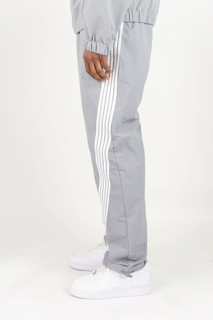 REBEL MINDS STRIPE NYLON PANTS - A00-14405 - GREY