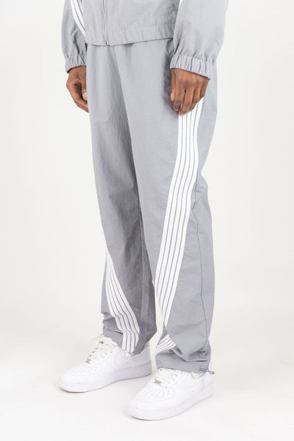 REBEL MINDS STRIPE NYLON PANTS - A00-14405 - GREY