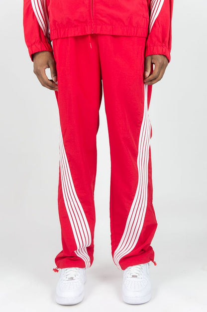 REBEL MINDS STRIPE NYLON PANTS - A00-14405 - RED