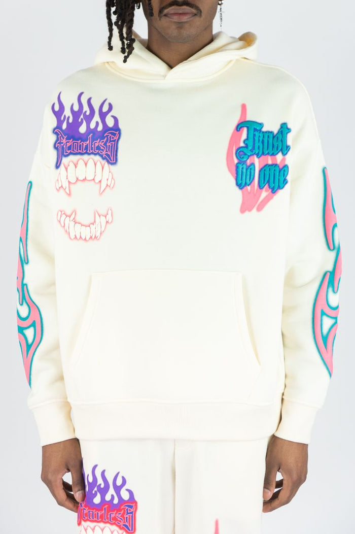 REBEL MINDS TRUST NO ONE FLEECE SET - 152-313SET - CREAM