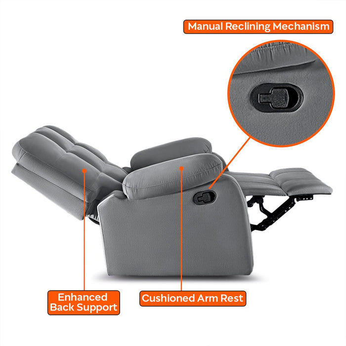 Recliner|R5|Fabric|Grey|One|Seater