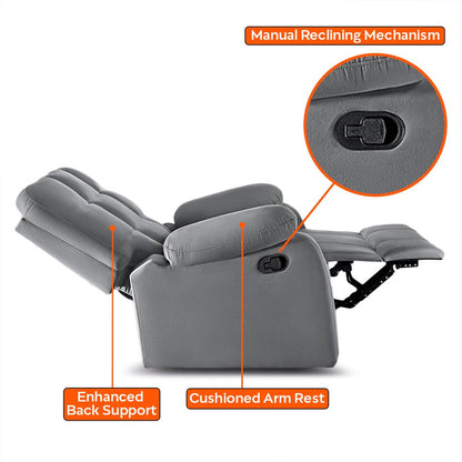 Recliner|R5|Fabric|Grey|One|Seater