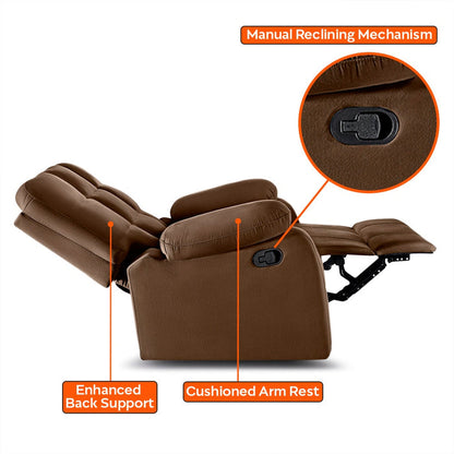 Recliner|R5|Fabric|Mocha|Brown|One|Seater