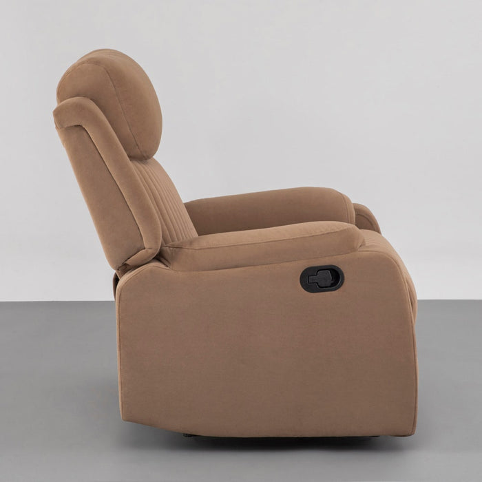 Recliner|R6|Single|Seater|Suede|Fabric|Recliner|Mocha|Brown