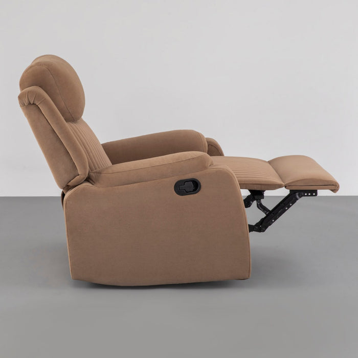 Recliner|R6|Single|Seater|Suede|Fabric|Recliner|Mocha|Brown