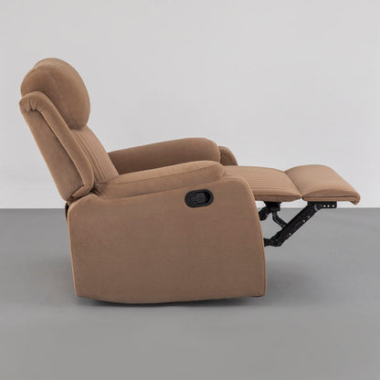 Recliner|R6|Single|Seater|Suede|Fabric|Recliner|Mocha|Brown
