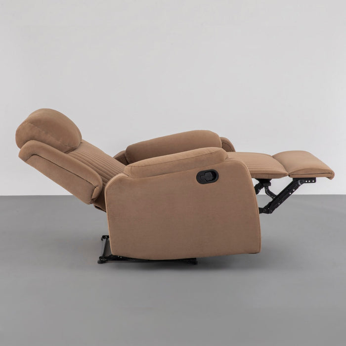 Recliner|R6|Single|Seater|Suede|Fabric|Recliner|Mocha|Brown