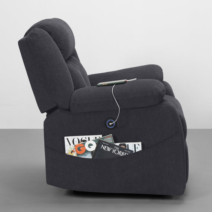 Recliner|R7|Motorized|Fabric|recliner|Iceland|Grey|One|Seater