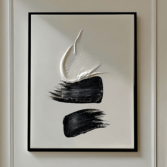 Regent Monochrome 3D Paint Stroke Effect Canvas Wall Art - II Accessories