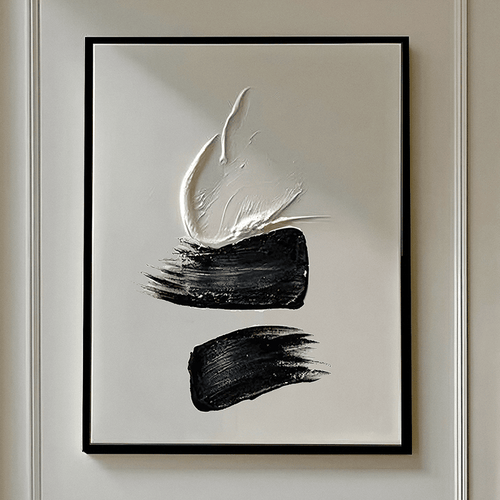 Regent Monochrome 3D Paint Stroke Effect Canvas Wall Art - II Accessories