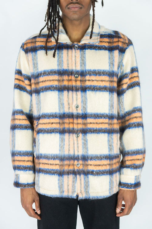 RINGSPUN MOHAIR FLANNEL SHACKET JACKET - 342-784 - ORANGE
