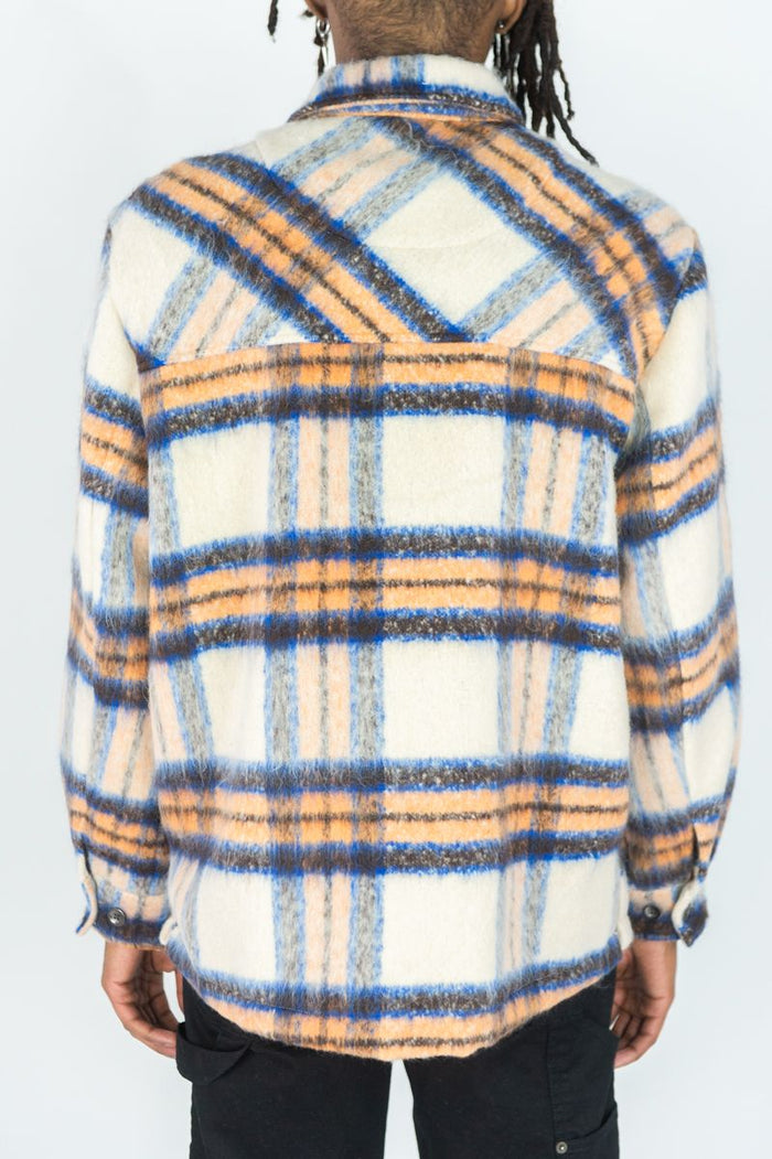 RINGSPUN MOHAIR FLANNEL SHACKET JACKET - 342-784 - ORANGE
