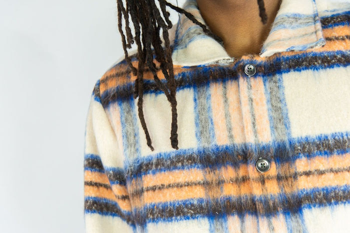 RINGSPUN MOHAIR FLANNEL SHACKET JACKET - 342-784 - ORANGE