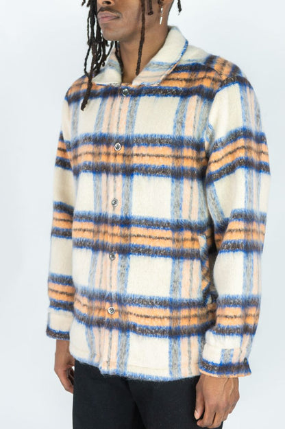 RINGSPUN MOHAIR FLANNEL SHACKET JACKET - 342-784 - ORANGE