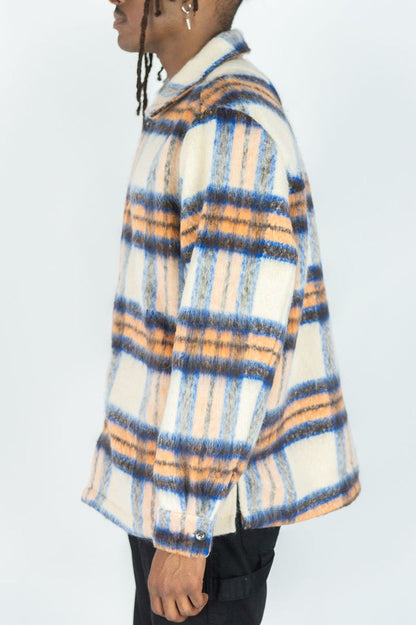 RINGSPUN MOHAIR FLANNEL SHACKET JACKET - 342-784 - ORANGE