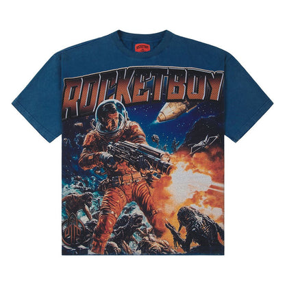 ROCKETBOY MEGA BLAST TEE - TEAL BLUE