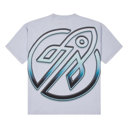 ROCKETBOY WATCH YOUR BACK TEE - BABY BLUE