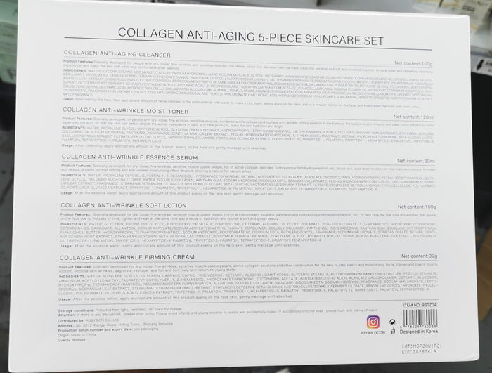 RUBYSKIN Collagen Anti-aging 5pc skincare set