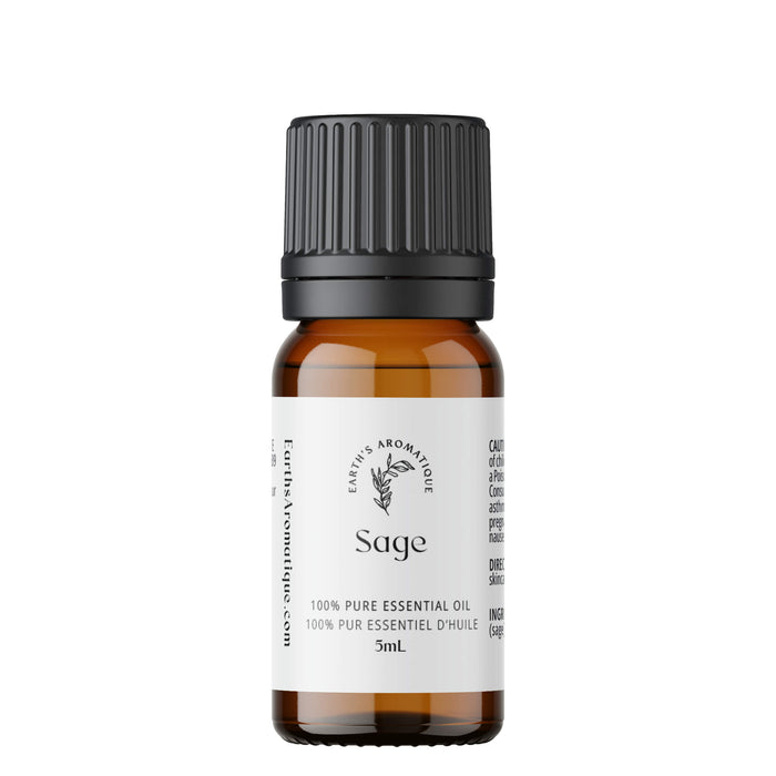 Bottle of Earth's Aromatique Sage Essential Oil 5 mL
