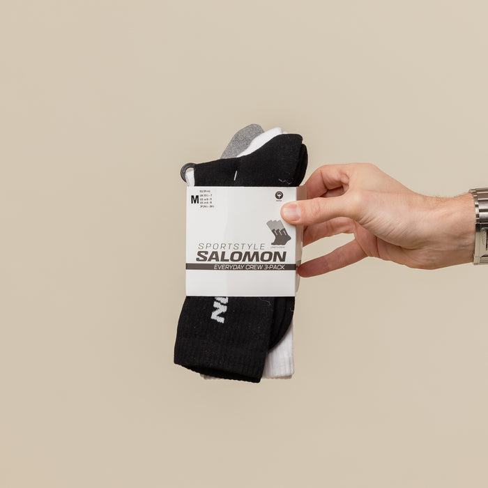 Salomon - Everyday Crew Sock 3 Pack - Black / White / Med Grey