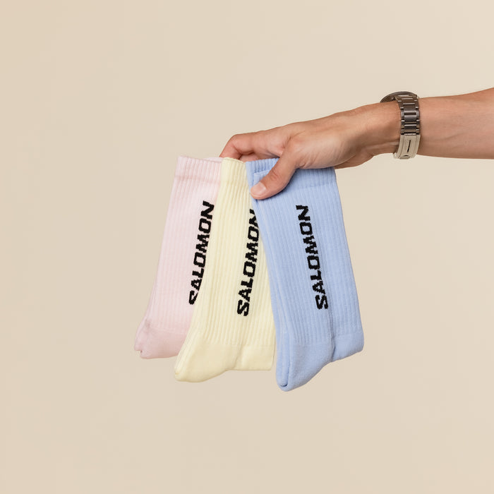 Salomon - Everyday Crew Sock 3 Pack - Brunnera Blue / Dusty Yellow / Icy Pink
