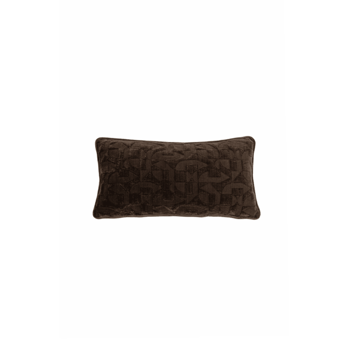 Samba Chocolate Brown Geometric Bolster Cushion - 60x30cm Textiles