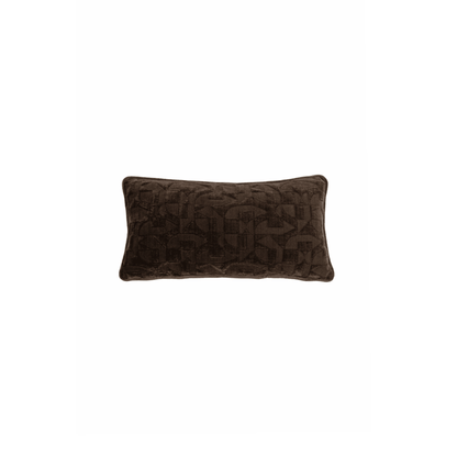 Samba Chocolate Brown Geometric Bolster Cushion - 60x30cm Textiles