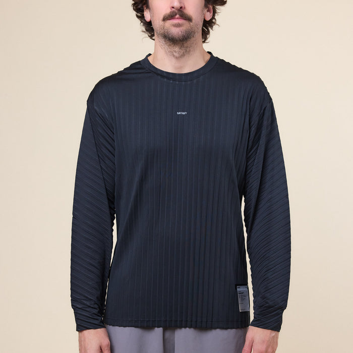 Satisfy Running - AuraLite™ Pleated Long Sleeve T-Shirt - Black