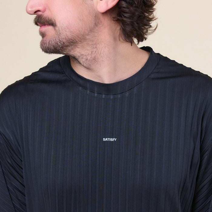 Satisfy Running - AuraLite™ Pleated Long Sleeve T-Shirt - Black