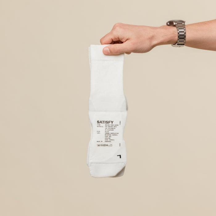 Satisfy Running - Merino Nylon Tube Socks - Off White