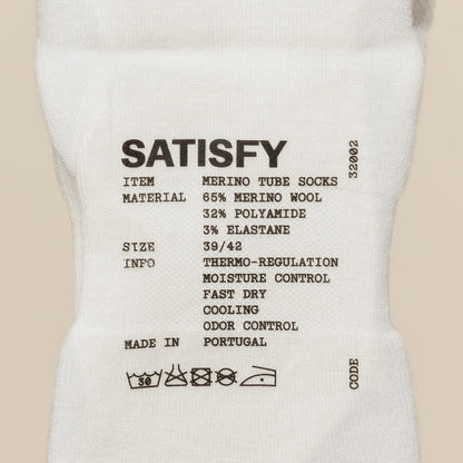 Satisfy Running - Merino Nylon Tube Socks - Off White