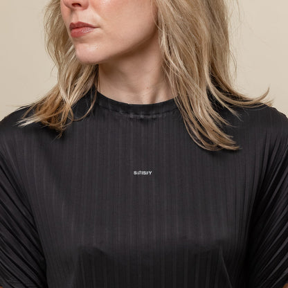 Satisfy Running - Women's AuraLite™ Pleated T-Shirt - Black