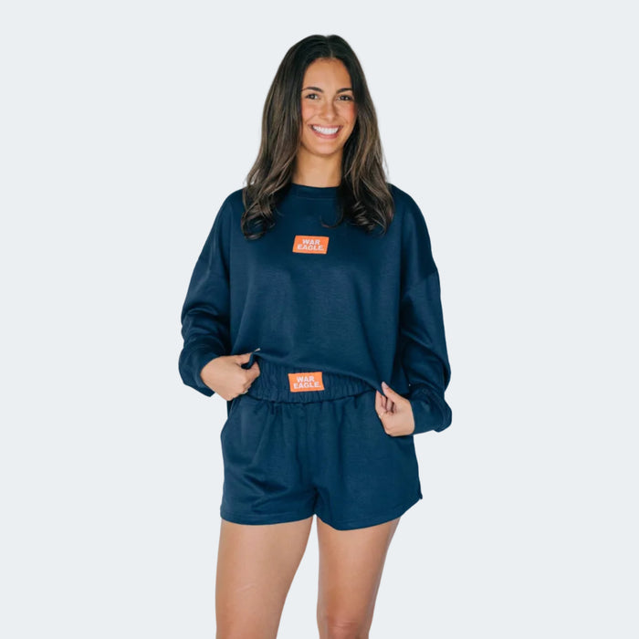 Scarlet & Gold Ava Airy Crewneck Sweatshirt - Auburn