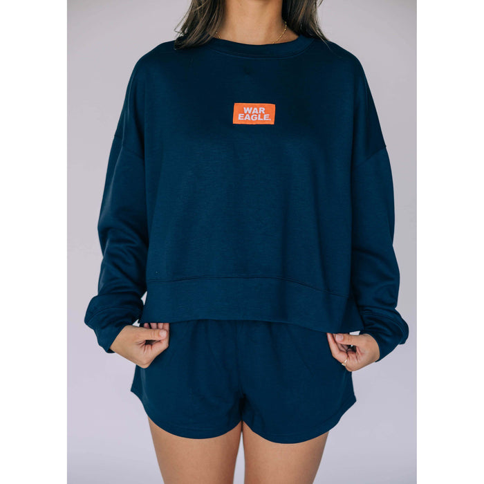Scarlet & Gold Ava Airy Crewneck Sweatshirt - Auburn