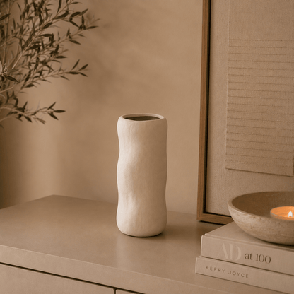 Sculpto Cream Ceramic Vase Accessories