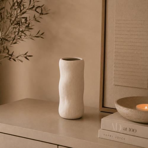 Sculpto Cream Ceramic Vase Accessories