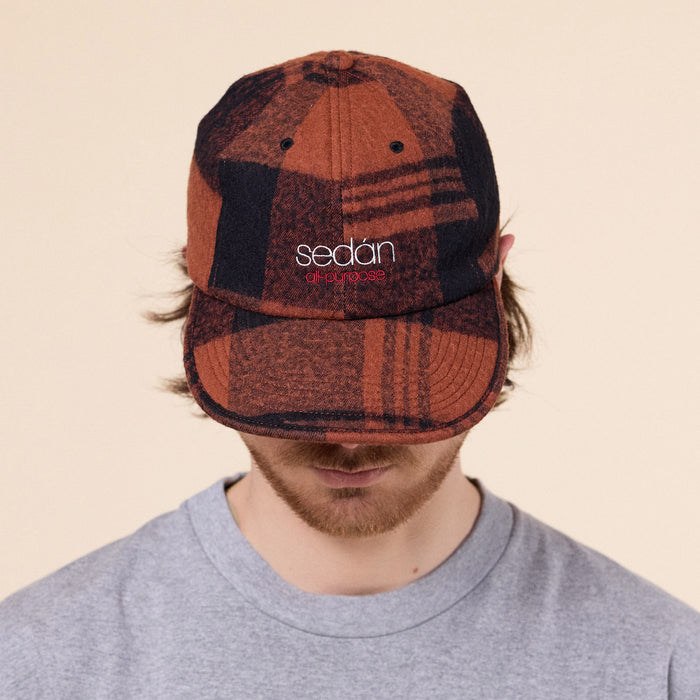 SEDAN ALL-PURPOSE - OG Logo Cotton Wool Plaid Cap - Brick
