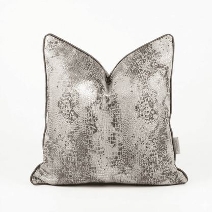 Serpentine Grey Snake Print Cushion Cover - 50x50cm Textiles
