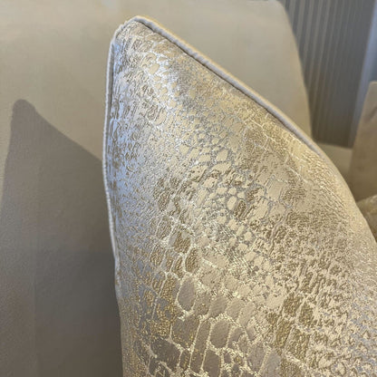 Serpentine Ivory Snake Print Cushion Cover - 50x50cm Textiles