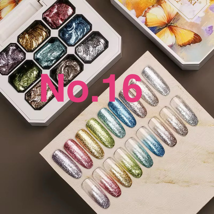 Set Metalic - Glitter Painting Gel - Metalic Gold Silver and Glitter Reflective painting gel