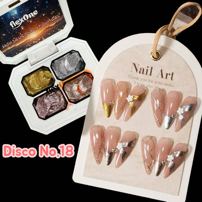 Set Metalic - Glitter Painting Gel - Metalic Gold Silver and Glitter Reflective painting gel