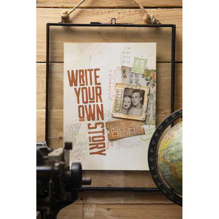 Sizzix - Thinlits Dies By Tim Holtz - 73/Pkg - Alphanumeric Theory. Thinlit dies offer a variety of affordable solo options or multi die options. Available at Embellish Away located in Bowmanville Ontario Canada. Example by brand ambassador.