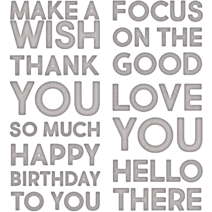 Sizzix - Thinlits Dies By Tim Holtz - Bold Text #1. Available at Embellish Away located in Bowmanville Ontario Canada.