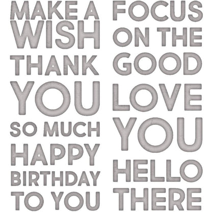 Sizzix - Thinlits Dies By Tim Holtz - Bold Text #1. Available at Embellish Away located in Bowmanville Ontario Canada.